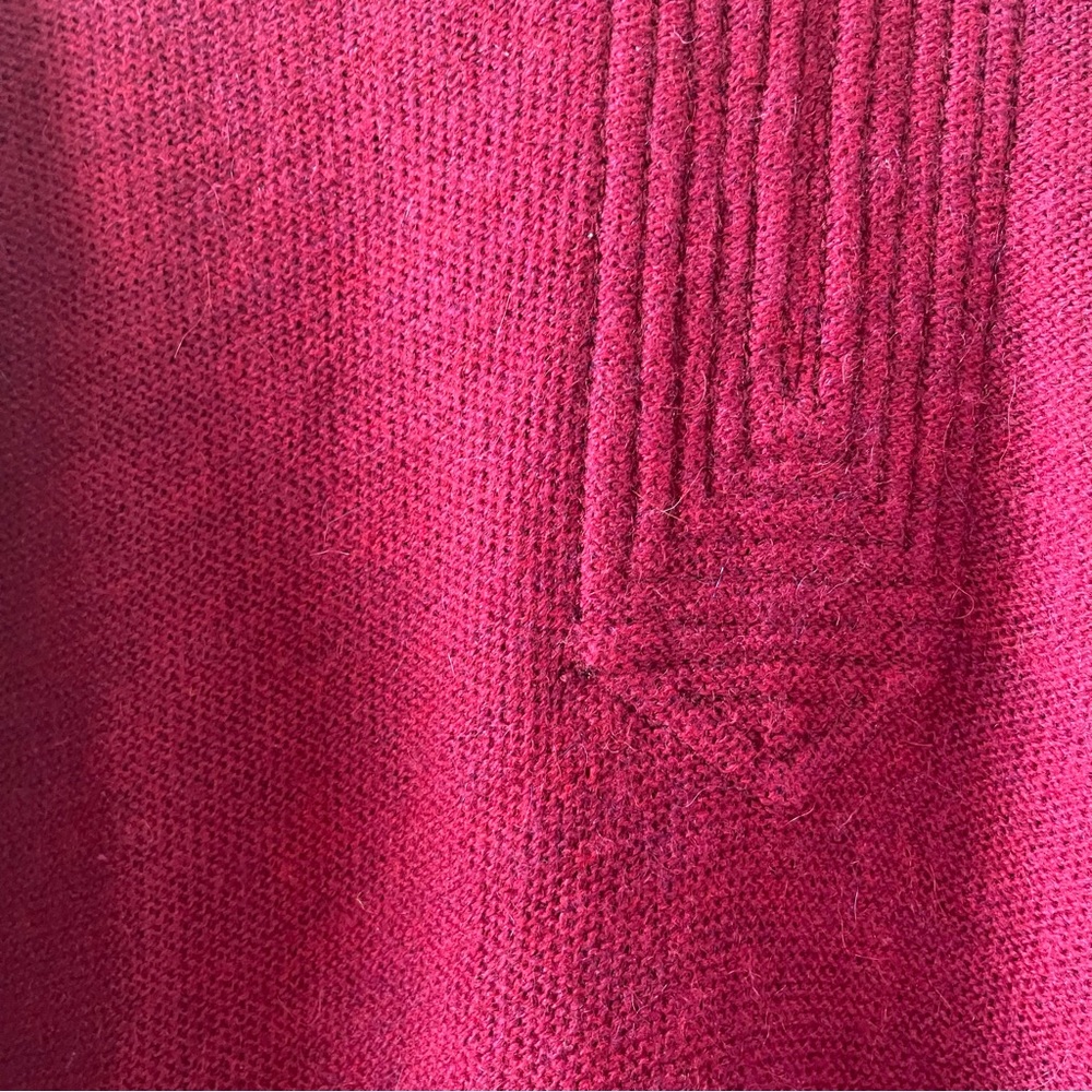 Tory Burch Maroon Sweater Leather Wool Alpaca Large L - Picture 8 of 8
